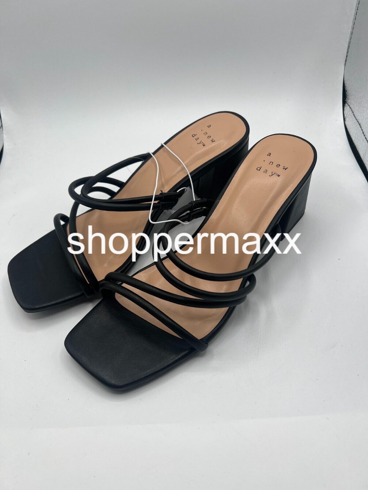 Women's Blakely Mule Heels with Memory Foam Insole - A New Day, BLACK, Size 7.5