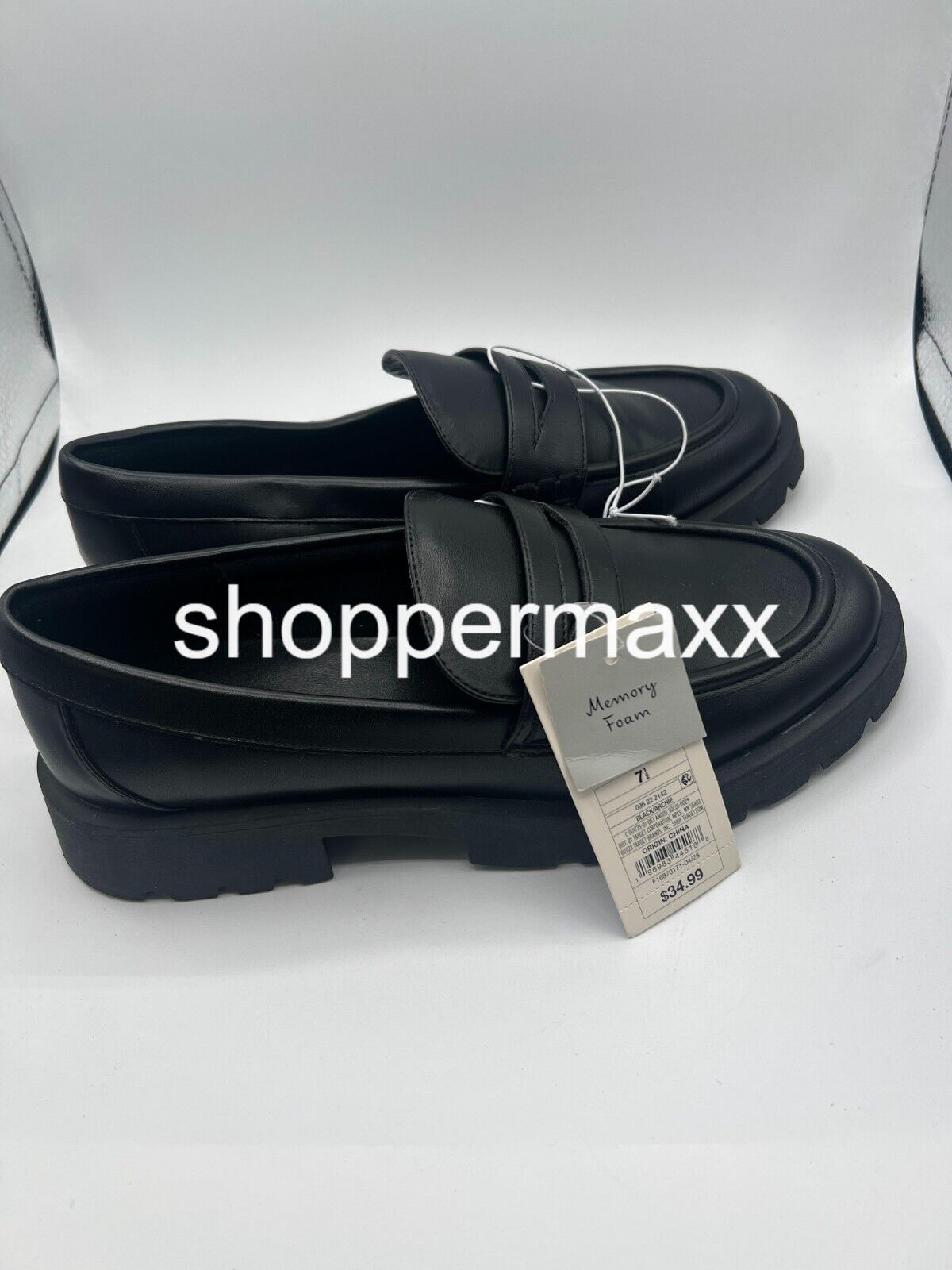 Women's Archie Loafer Flats with Memory Foam Insole - A New Day, Black, Size 7.5