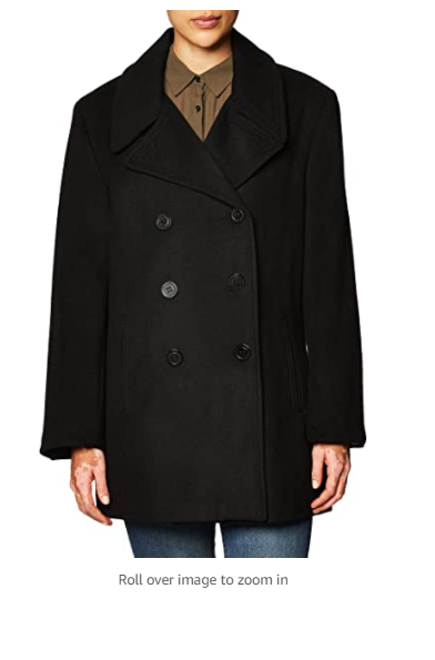 Calvin Klein Women's Double Breasted Peacoat Black 2