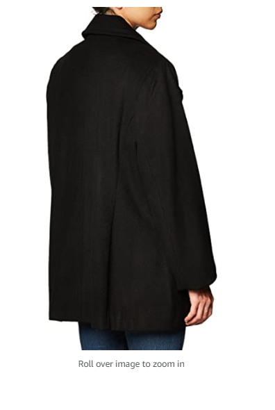 Calvin Klein Women's Double Breasted Peacoat Black 2