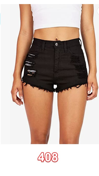 Vibrant womens Denim Shorts Black Large