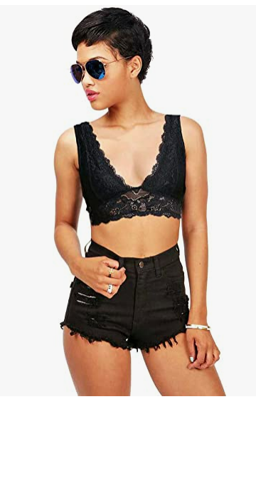 Vibrant womens Denim Shorts Black Large