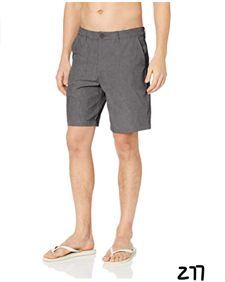 28 Palms Men's 9" Inseam Hybrid Board Short, Black Heather, 28 ~ Z77