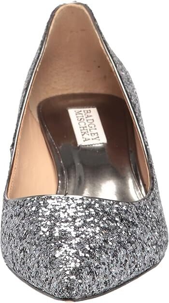 Badgley Mischka Women's Madison Ii Pump, Pewter Glitter, 7.5