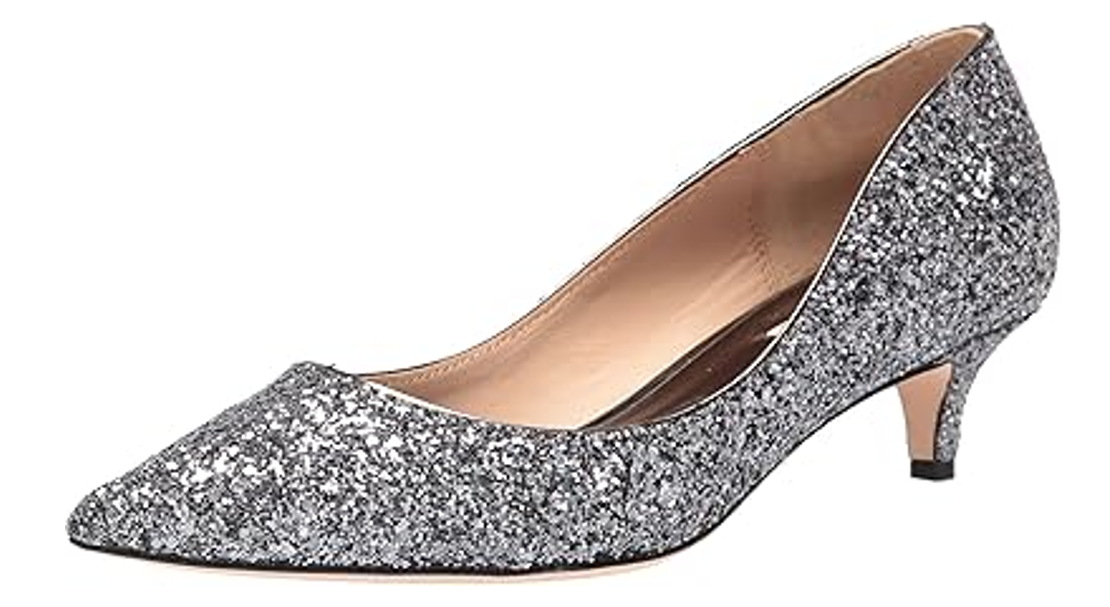 Badgley Mischka Women's Madison Ii Pump, Pewter Glitter, 7.5