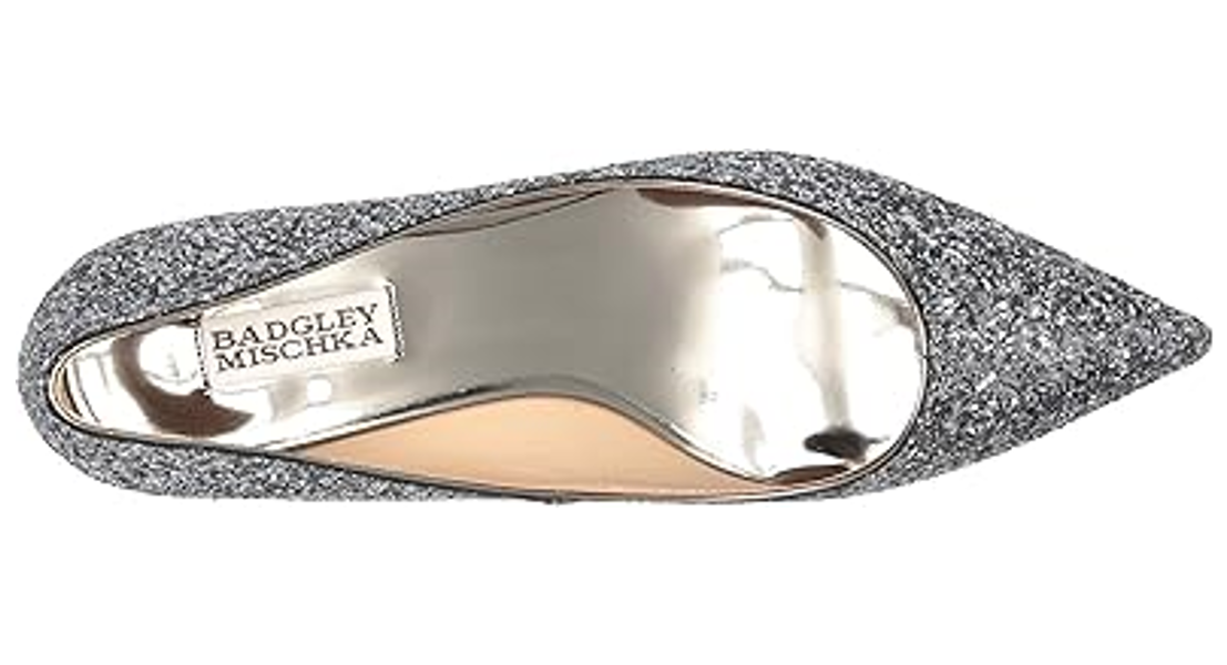 Badgley Mischka Women's Madison Ii Pump, Pewter Glitter, 7.5