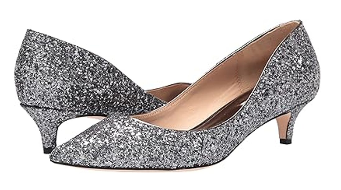 Badgley Mischka Women's Madison Ii Pump, Pewter Glitter, 7.5