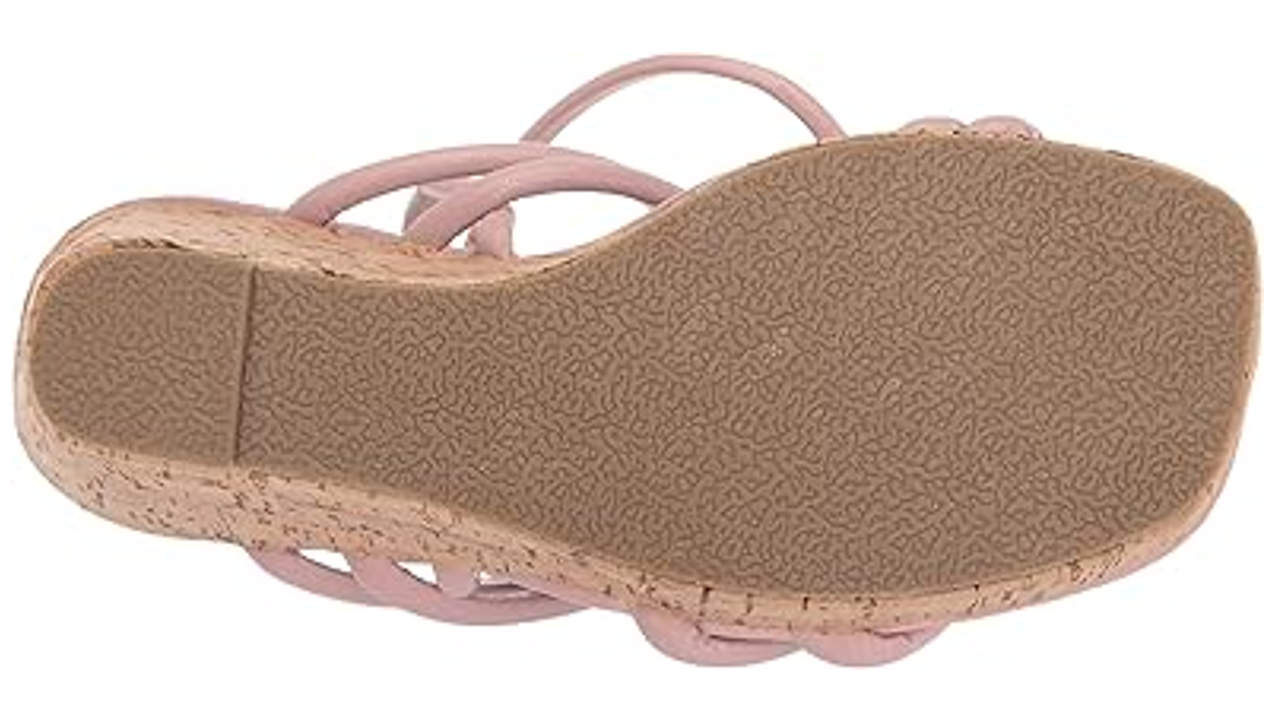 YOKI DANIFER-11 Women's Multi Strap Cork Wedge Sandal, Blush, 9 M US