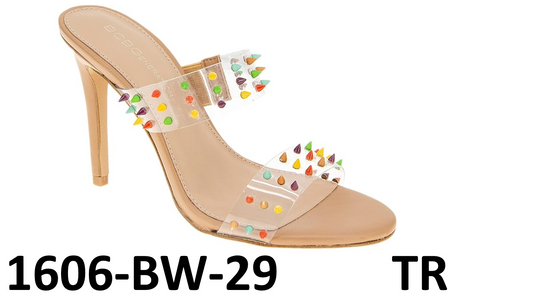 BCBGeneration Women's JIDANA Mule, Clear/Multi, 6.5
