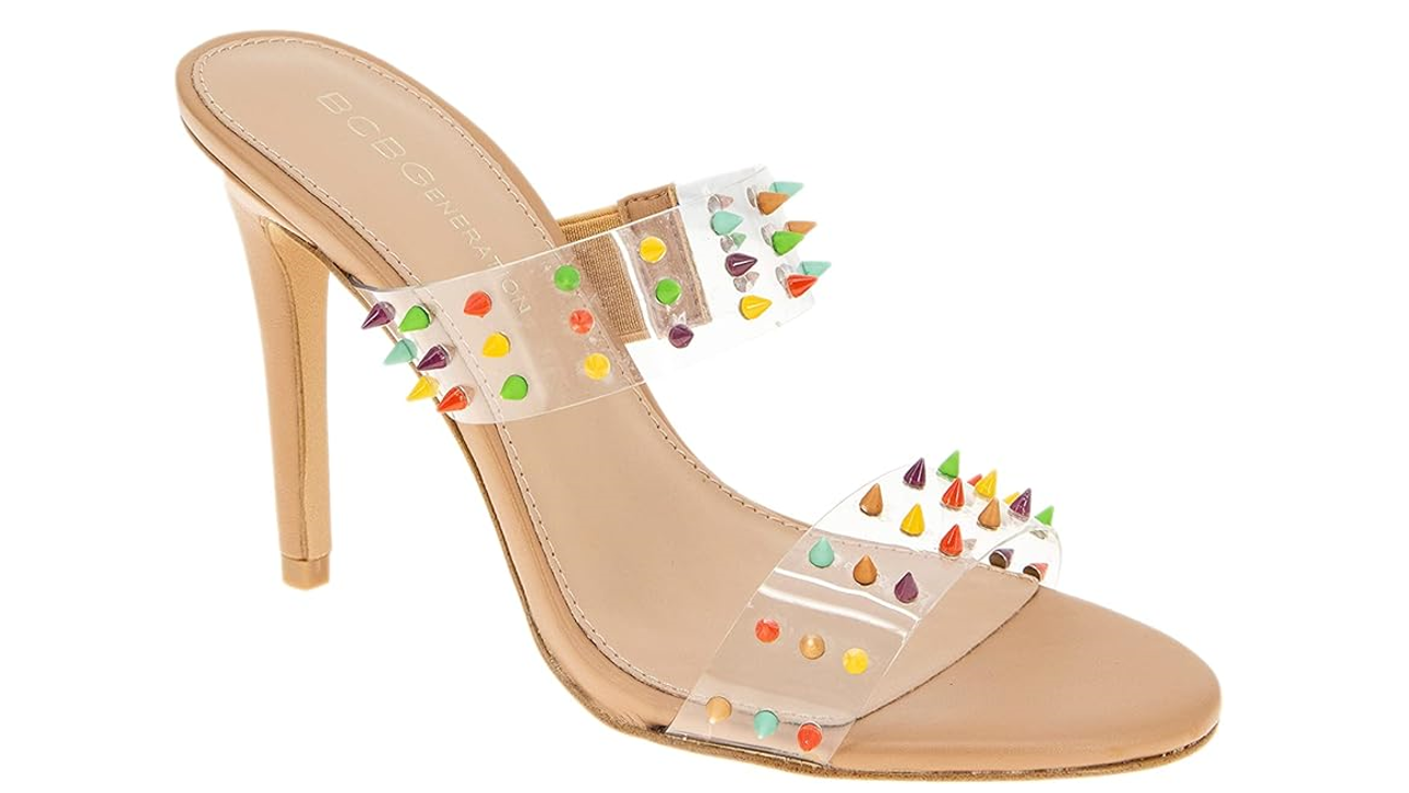 BCBGeneration Women's JIDANA Mule, Clear/Multi, 6.5
