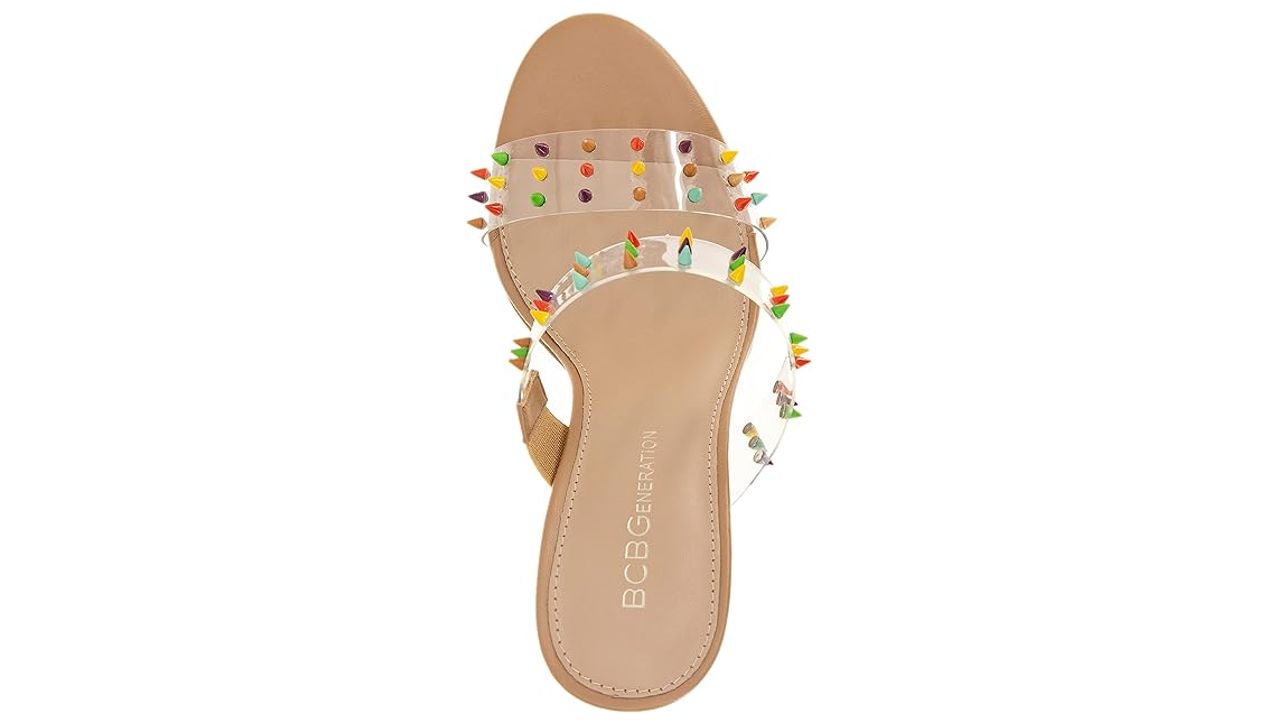 BCBGeneration Women's JIDANA Mule, Clear/Multi, 6.5
