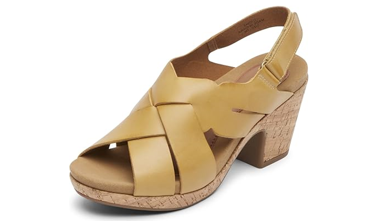 Cobb Hill Women's Alleah Sling Sandal, Sweet Corn Leather, 5 Wide