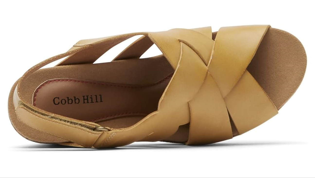 Cobb Hill Women's Alleah Sling Sandal, Sweet Corn Leather, 5 Wide