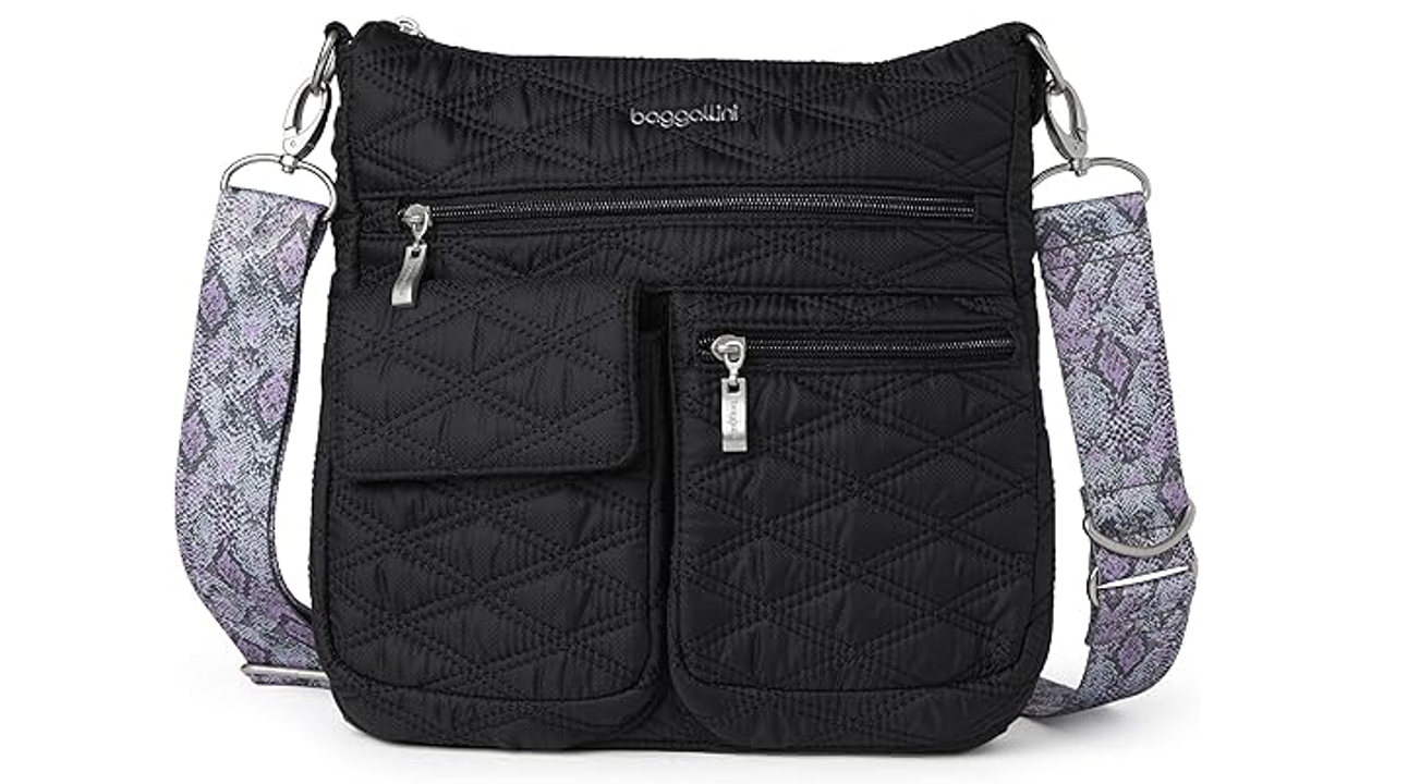 Baggallini womens Wide Strap, Blush Python, One Size US