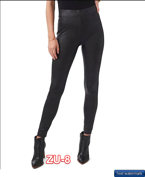 Vince Camuto Coated Ponte High Rise Pull-On Leggings  Black XL $79
