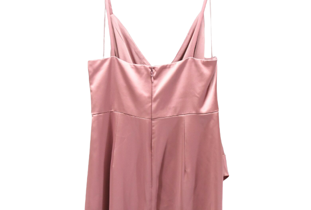 Adrianna Papell Women's Petite Satin Mermaid Gown with Draped Bow Detail Rose,8P