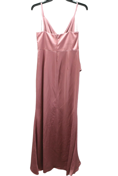 Adrianna Papell Women's Petite Satin Mermaid Gown with Draped Bow Detail Rose,8P