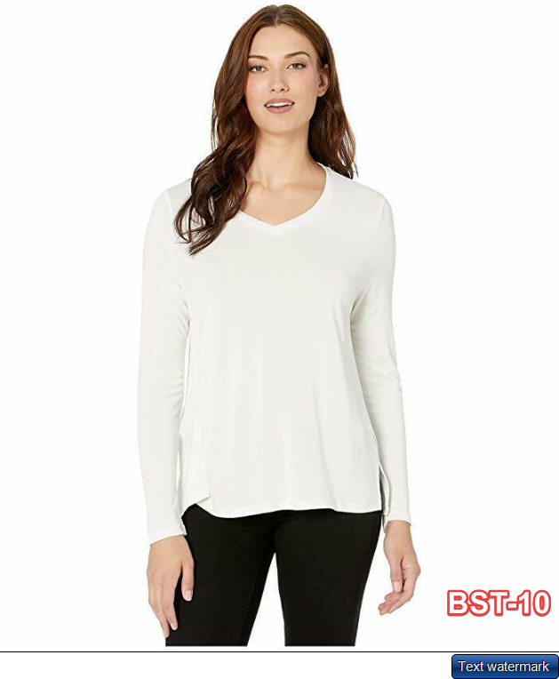 $88 Tribal Women's Cream Twist-Detail Long-Sleeve V-Neck T-Shirt Top Size XS