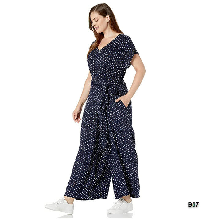 Chaps Women's Floral Jumpsuit, Capri Navy Multi, 12 ~B67