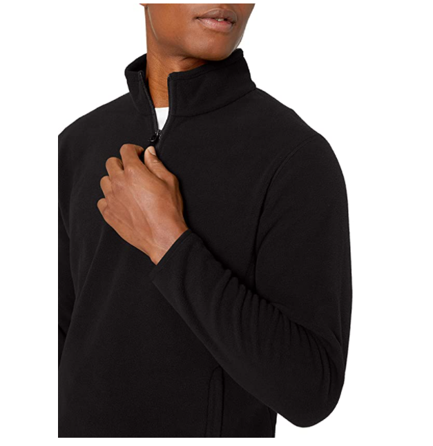 Amazon Essentials Men's Quarter-Zip Polar Fleece Jacket Black XS