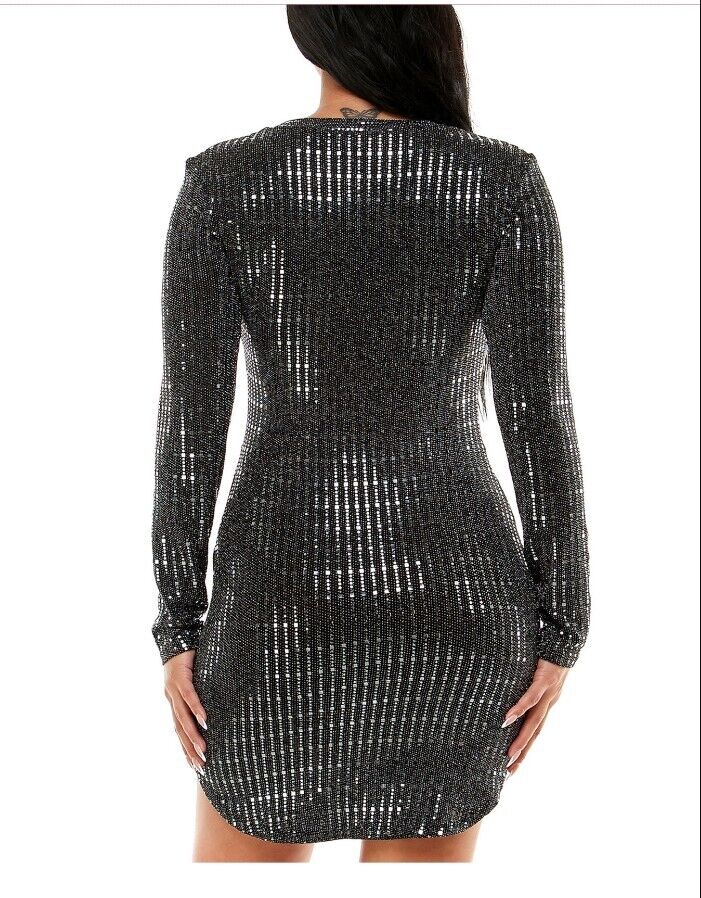 B Darlin Juniors Metallic Bodycon Dres Black M