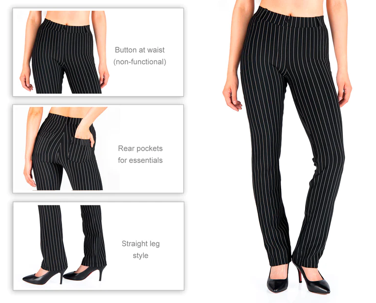 Yogipace, Belt Loops, Women's Dress Pant Straight Leg Yoga Work Pants Slacks 29P