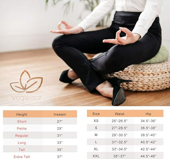 Yogipace, Belt Loops, Women's Dress Pant Straight Leg Yoga Work Pants Slacks 29P