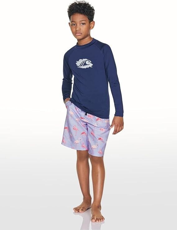 TSLA CLSX Boys UPF 50+ Rash Guard Long Sleeve, UV Sun Protection, 10/SMALL