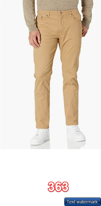 Amazon Essentials Men's Athletic-Fit 5-Pocket Stretch Twill Pant Khaki 34Wx34L