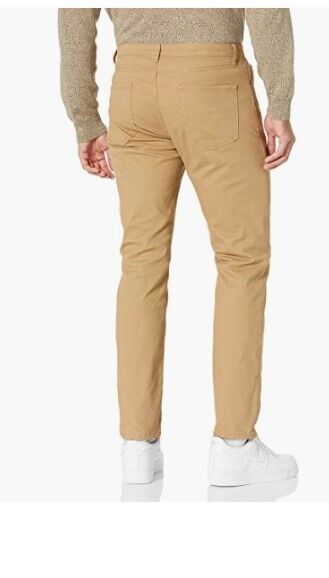 Amazon Essentials Men's Athletic-Fit 5-Pocket Stretch Twill Pant Khaki 34Wx34L