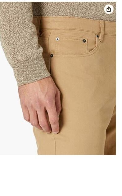 Amazon Essentials Men's Athletic-Fit 5-Pocket Stretch Twill Pant Khaki 34Wx34L