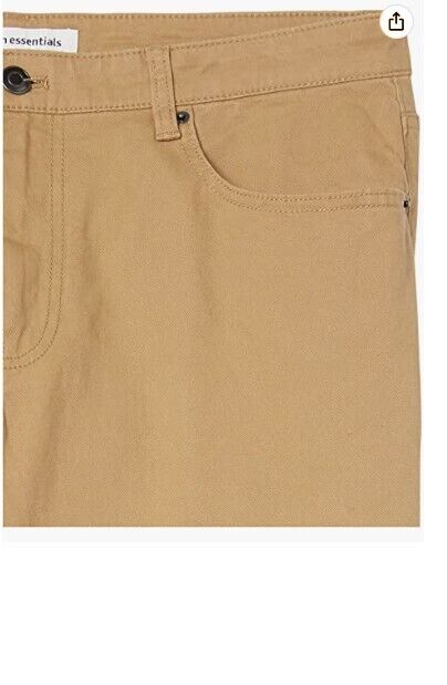 Amazon Essentials Men's Athletic-Fit 5-Pocket Stretch Twill Pant Khaki 34Wx34L