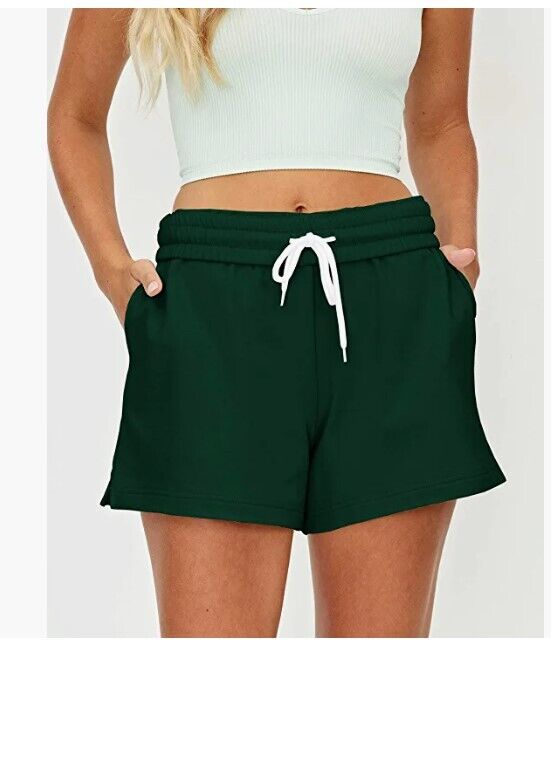 AUTOMET Womens Sweat Shorts High Waisted Athletic Lounge Running Gym Shorts L
