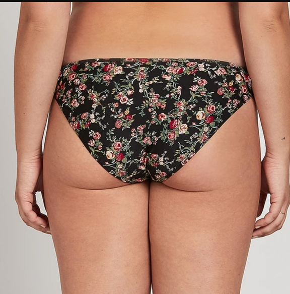 Volcom Buds 4 Life Floral Hipster Bikini Bottoms, Women's Size S, Black/Multi