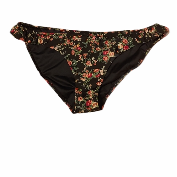 Volcom Buds 4 Life Floral Hipster Bikini Bottoms, Women's Size S, Black/Multi