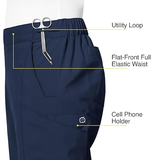 WonderWink Women's Flat Front Cargo Pant Navy 2X