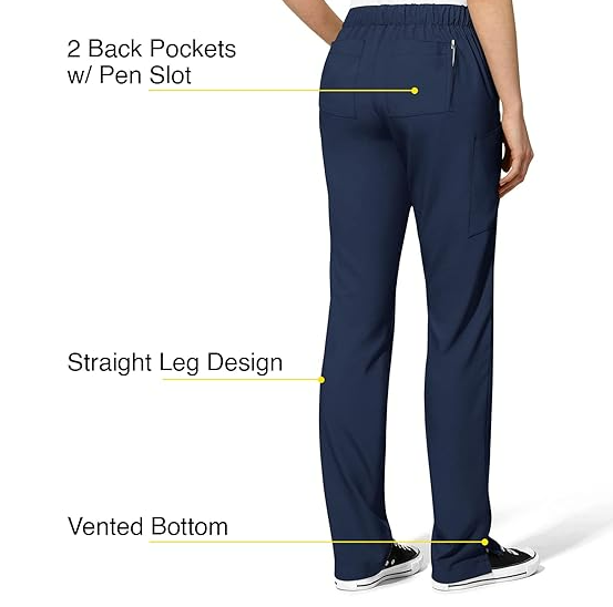 WonderWink Women's Flat Front Cargo Pant Navy 2X
