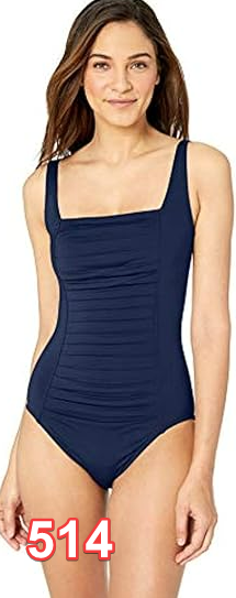 Calvin Klein Pleated-Front One Piece Swimsuit New Navy 18