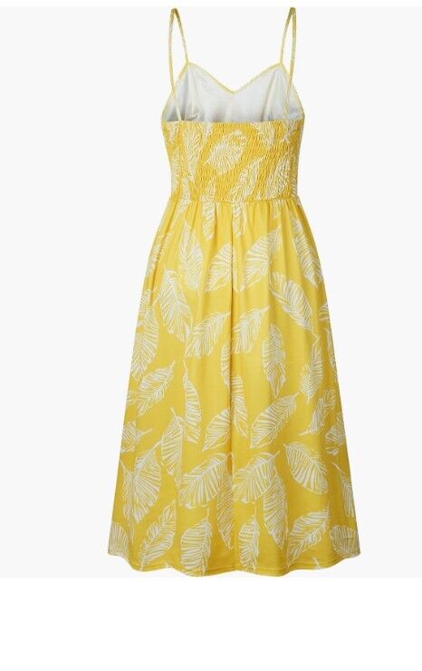 SWQZVT Womens Dress Spaghetti Strap Sundress Floral Midi Backless Swing Dress S