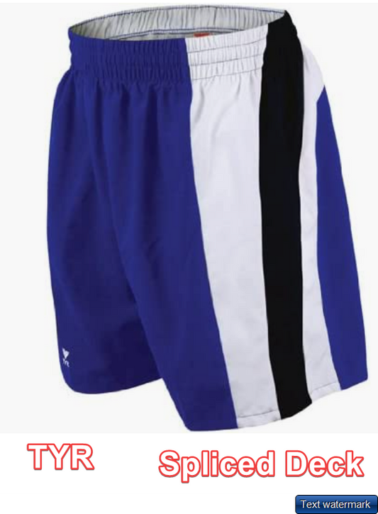 TYR Men's Spliced Deck Short Royal/Navy Size Large