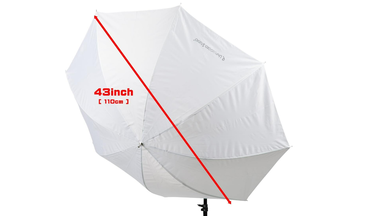 UNPLUGGED STUDIO 43inch Translucent Umbrella (Fiberglass Rib) UN-031