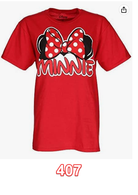 Disney Women's Plus Size Minnie Mouse Bow Tee Small Red