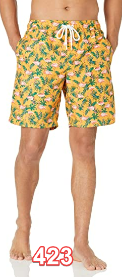 Essentials Men's 9" Quick-Dry Swim Trunk, Orange, Flamingo, M