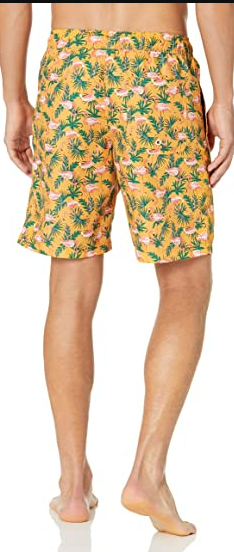 Essentials Men's 9" Quick-Dry Swim Trunk, Orange, Flamingo, M