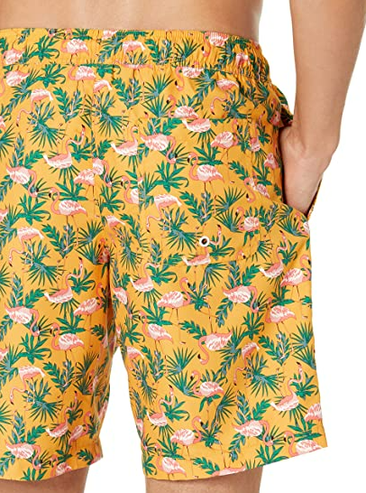 Essentials Men's 9" Quick-Dry Swim Trunk, Orange, Flamingo, M