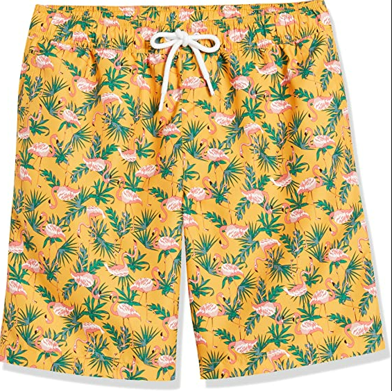 Essentials Men's 9" Quick-Dry Swim Trunk, Orange, Flamingo, M