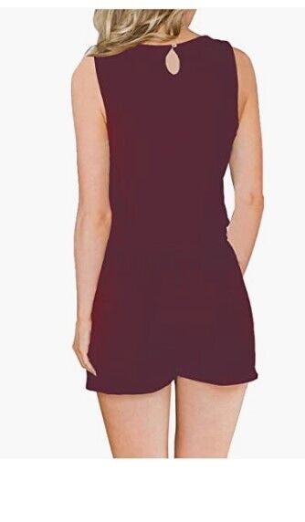 ANRABESS Womens Scoop Neck Sleeveless Casual Tank Top Short Jumpsuit Rompers M