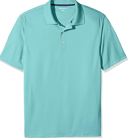 Amazon Essentials Men's Regular-Fit Quick-Dry Golf Polo Shirt Aqua Blue XS