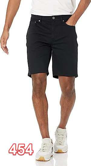 Amazon Essentials Men's Slim-fit 9" Inseam Stretch 5-Pocket Short Black 33