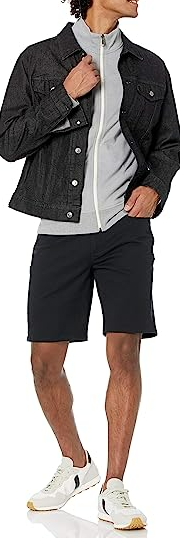 Amazon Essentials Men's Slim-fit 9" Inseam Stretch 5-Pocket Short Black 33
